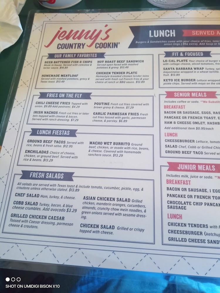 Jenny’s Country Cookin Menu image 3